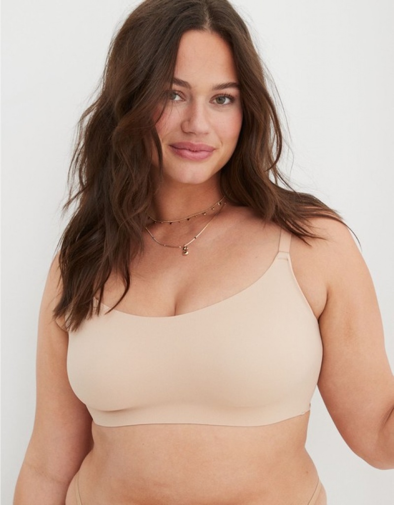 Aerie SMOOTHEZ Scooplette Bras Beige | 2137JBUMR