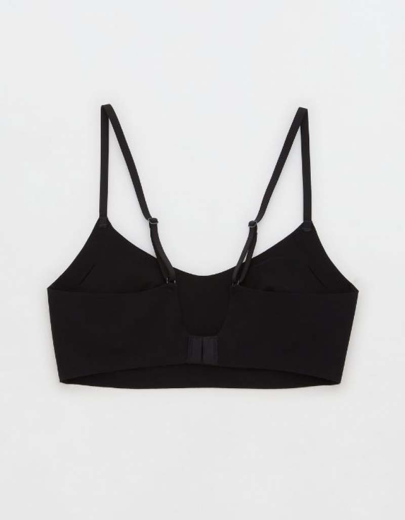 Aerie SMOOTHEZ Scooplette Bras Black | 7360RKQJV