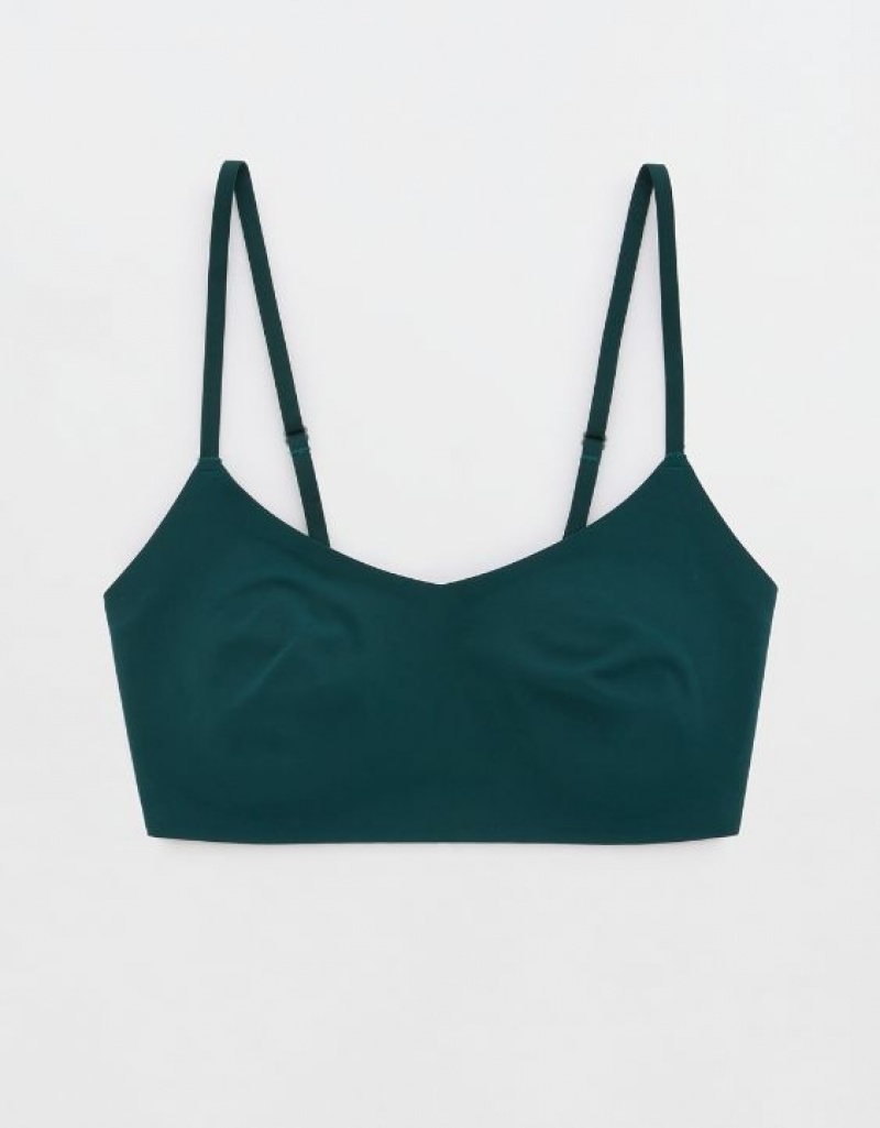 Aerie SMOOTHEZ Scooplette Bras Deep Green | 7420ONFLE