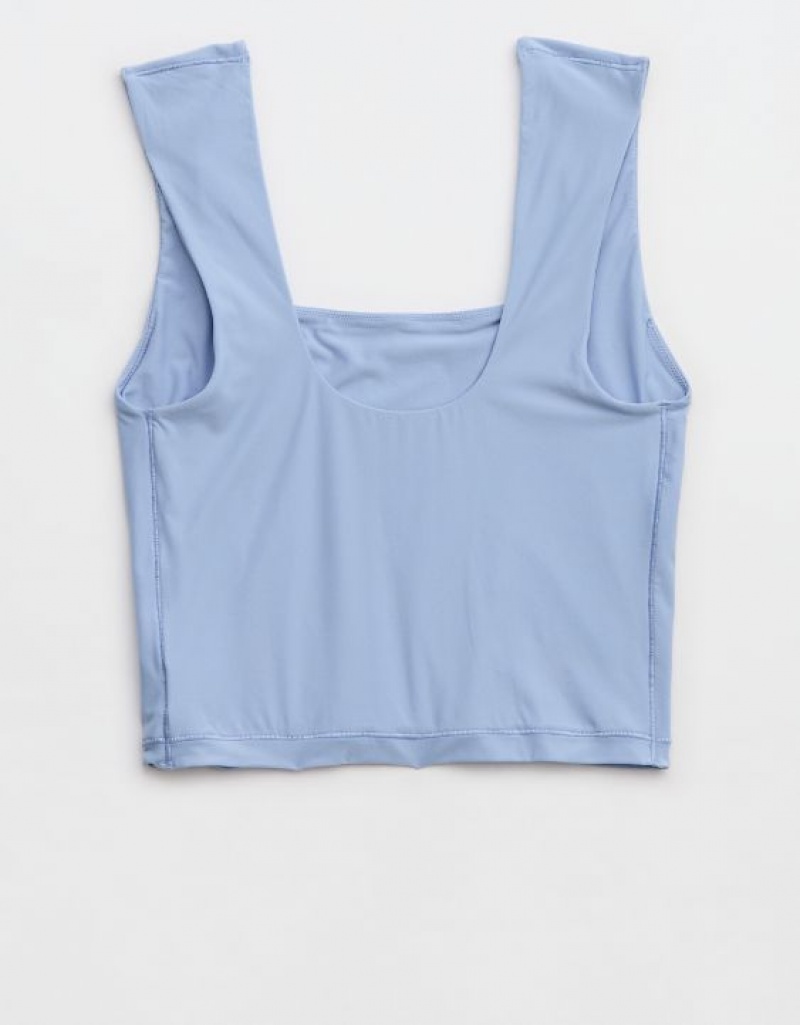 Aerie SMOOTHEZ Square Neck Cami Bras Blue | 3628SINKP