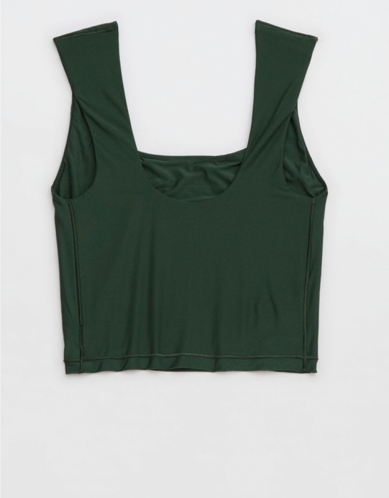 Aerie SMOOTHEZ Square Neck Cami Bras Green | 4790FKZYC