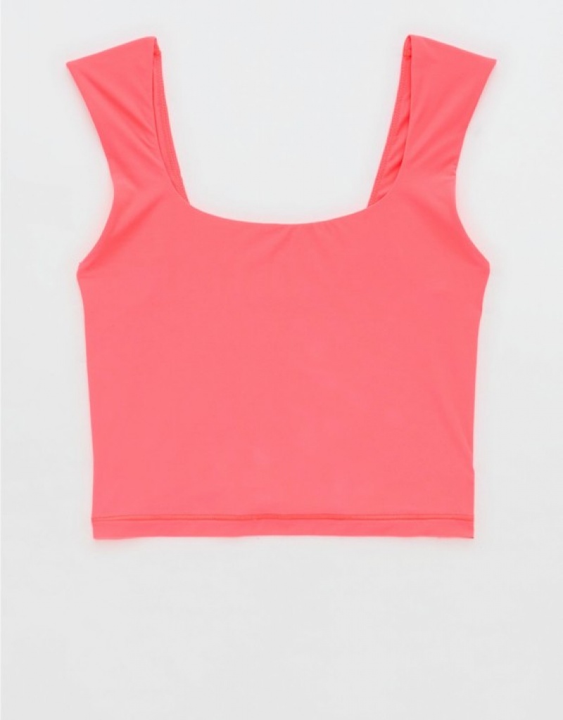 Aerie SMOOTHEZ Square Neck Cami Bras Pink | 5493TFALN