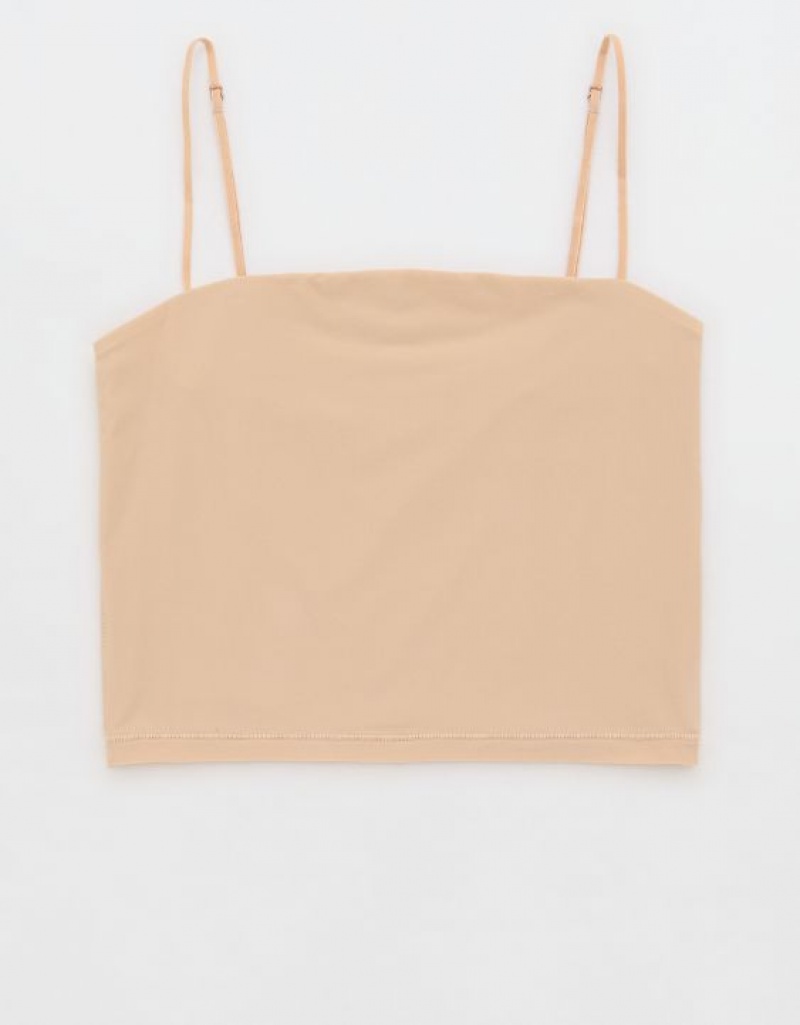 Aerie SMOOTHEZ Tank Cami Bras Beige | 5364NAIRY