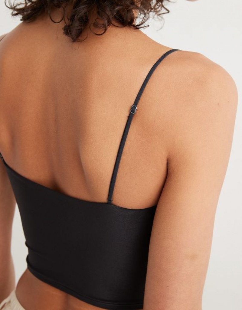 Aerie SMOOTHEZ Tank Cami Bras Black | 9653VIGUS