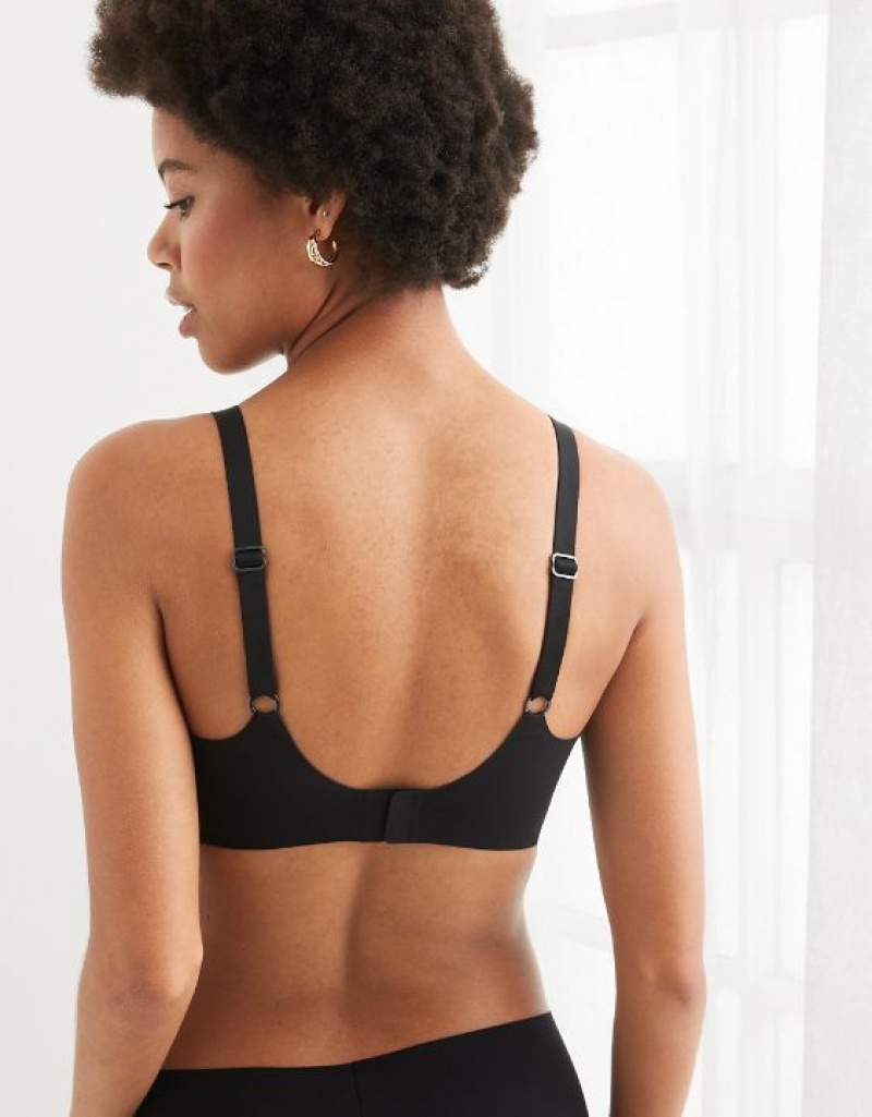 Aerie SMOOTHEZ Unlined Bras Black | 1865SGAJT