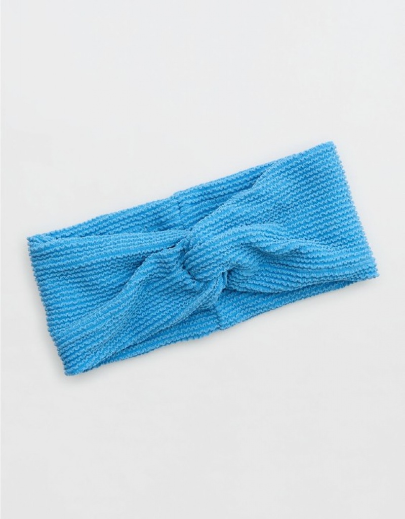 Aerie Shine Crinkle Swim Hair Accessories Blue | 3589ENBUD