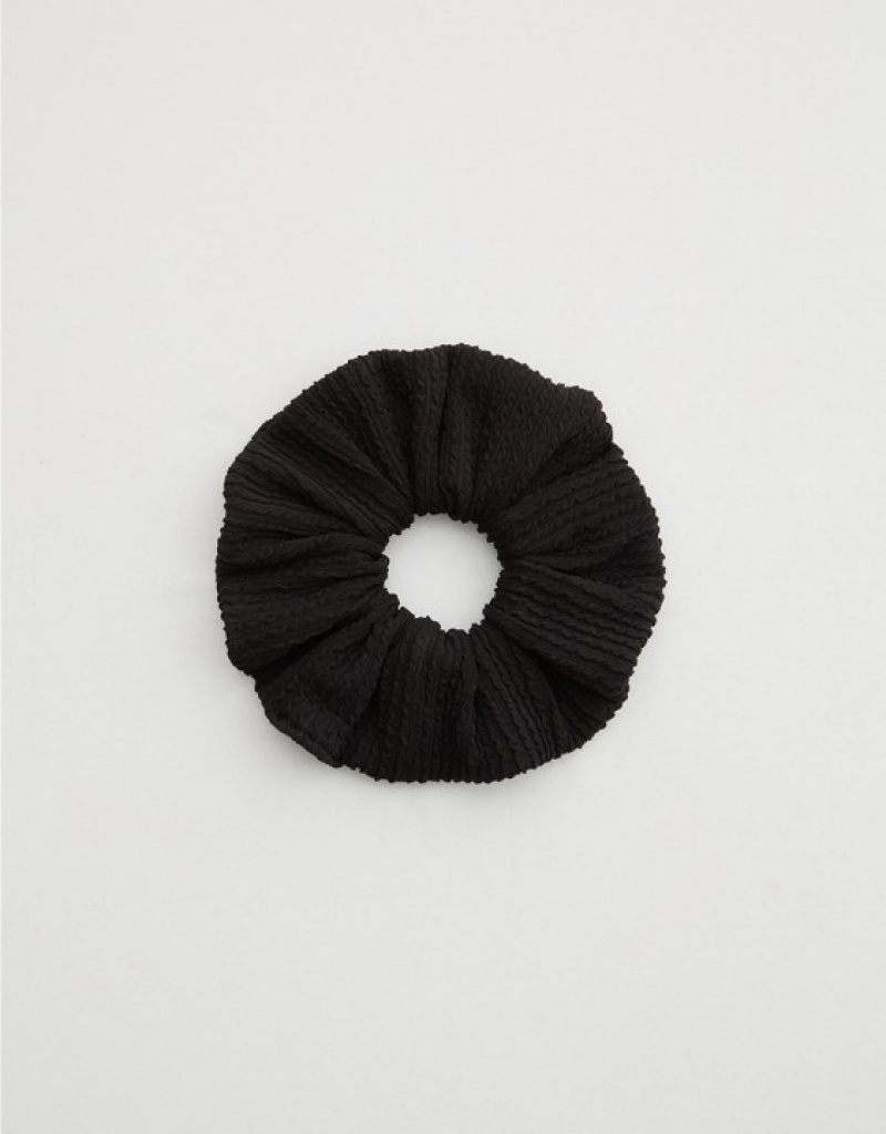 Aerie Shine Crinkle Swim Hair Accessories Black | 3879KVWIG