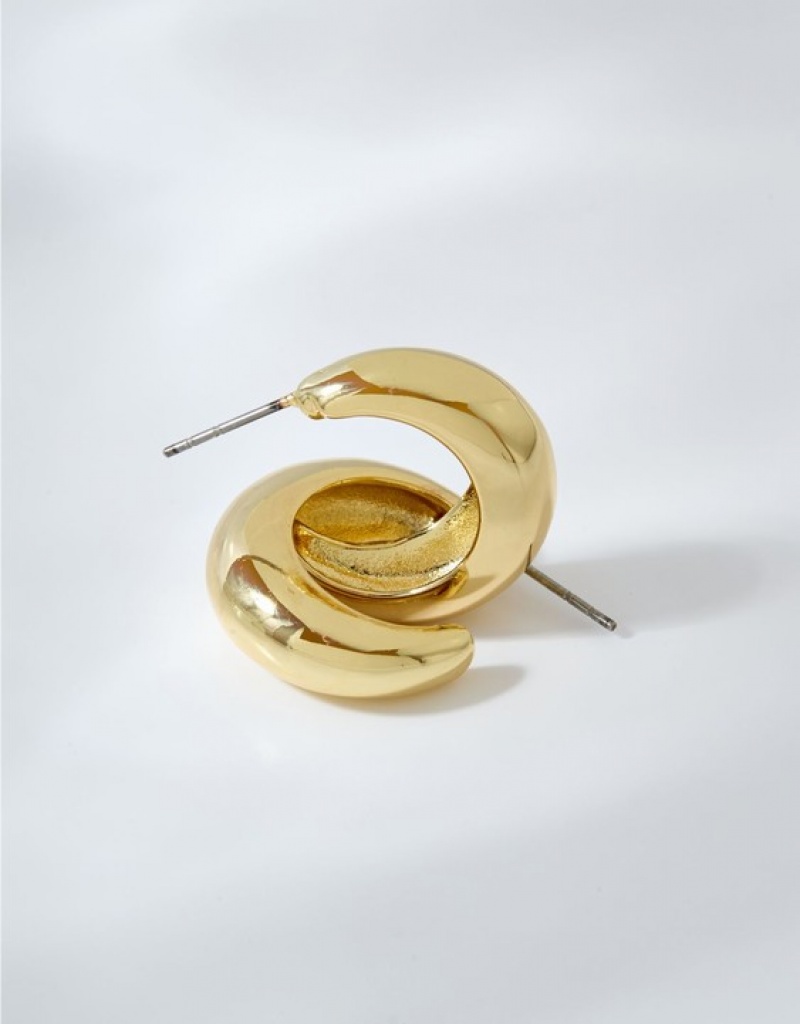 Aerie Shiny Gold Hoop Jewelry Gold | 9236PTZCA