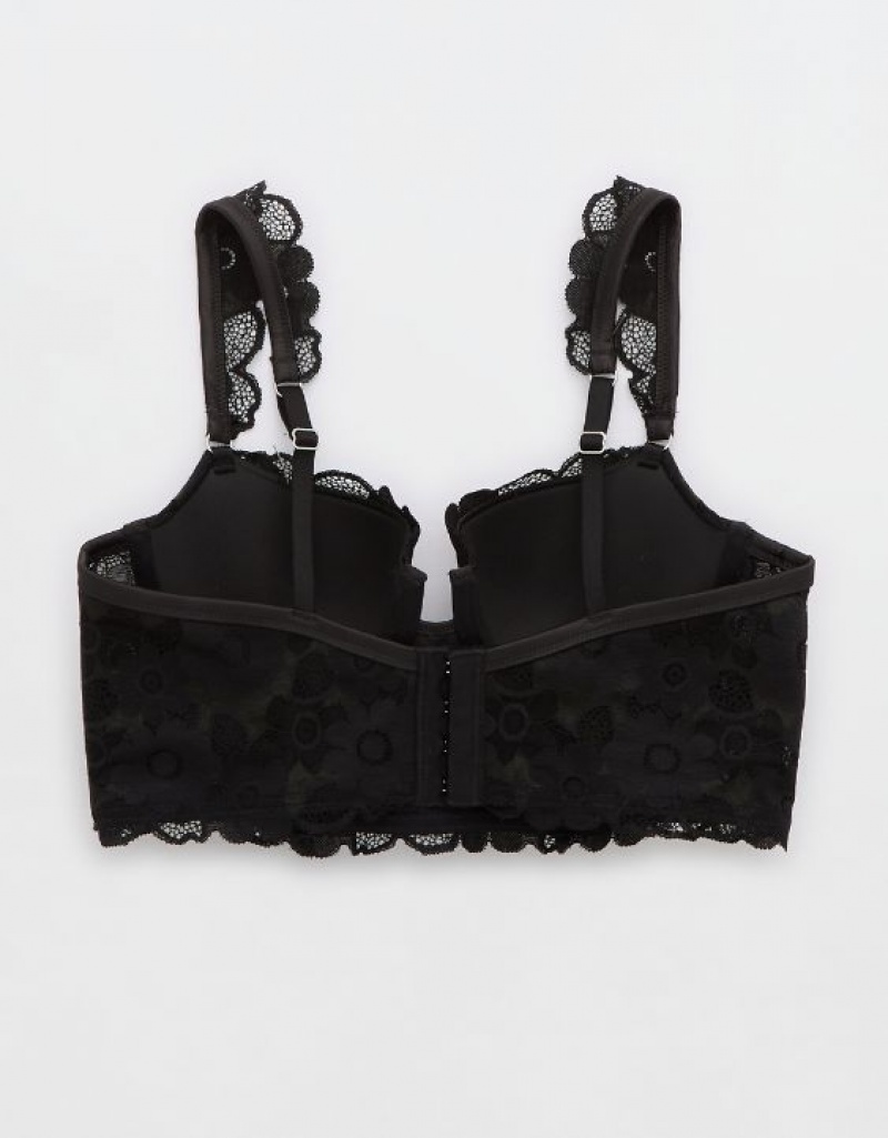 Aerie Show Off Balconette Real Lace Bras Black | 3514PLBCM