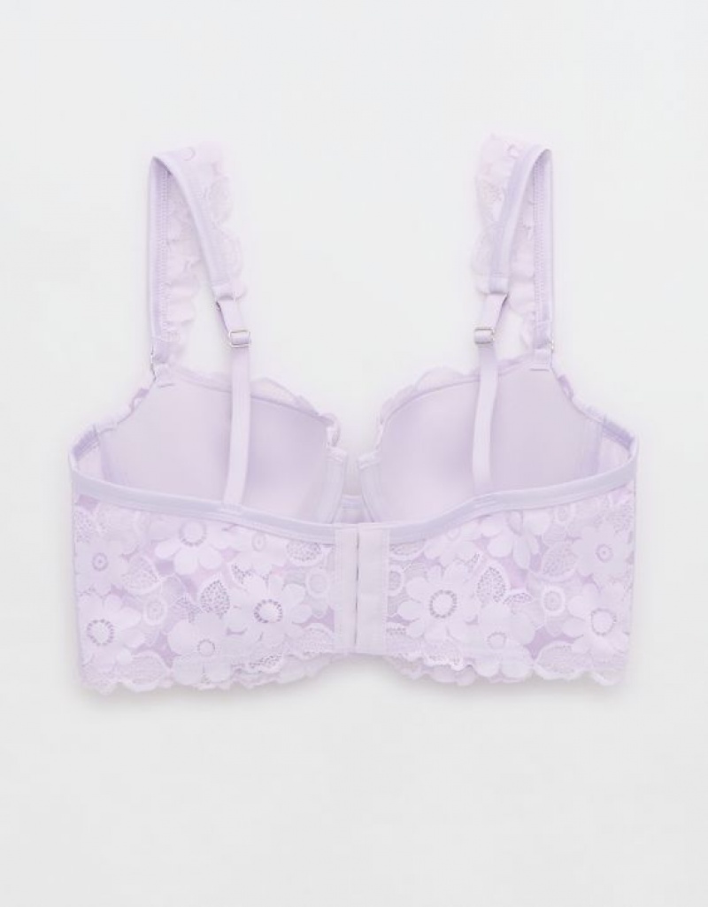 Aerie Show Off Balconette Real Lace Bras Lavender | 6041VJSQX