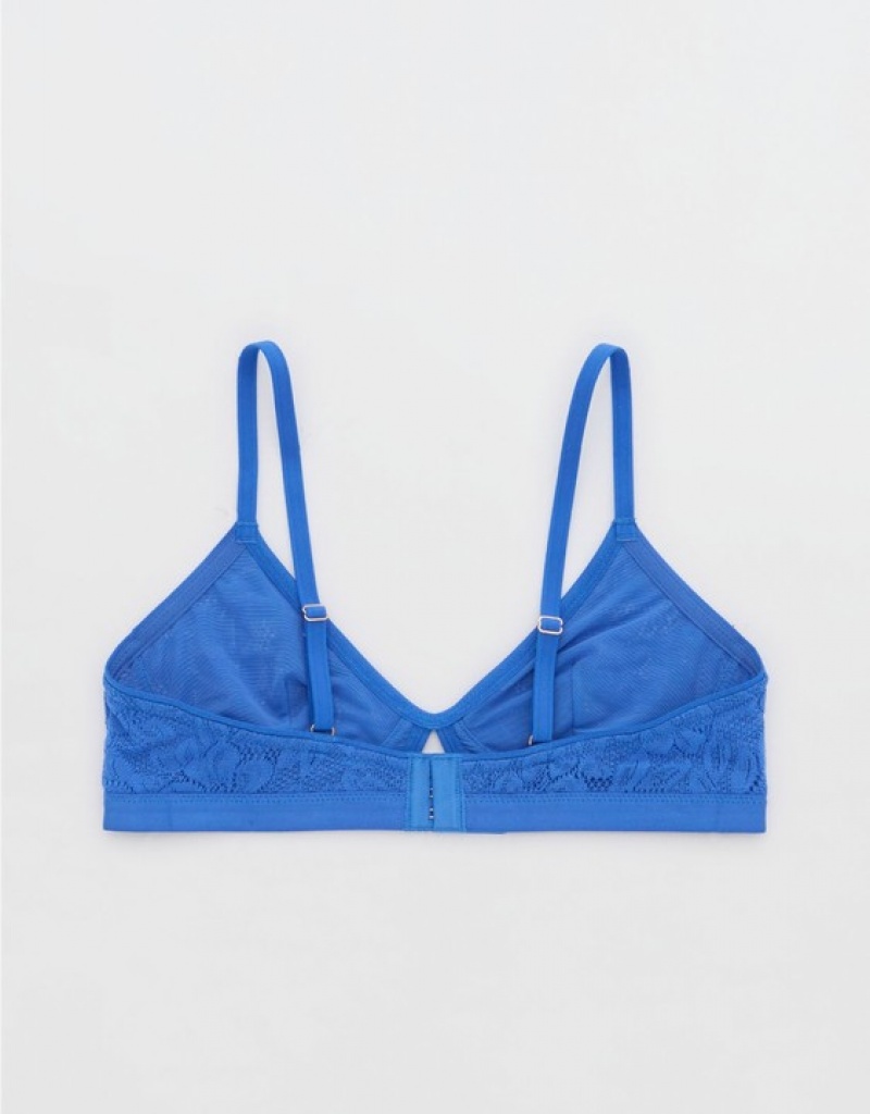 Aerie Show Off Lace Cut Outlette Bras Deep Blue | 5832MAKLV