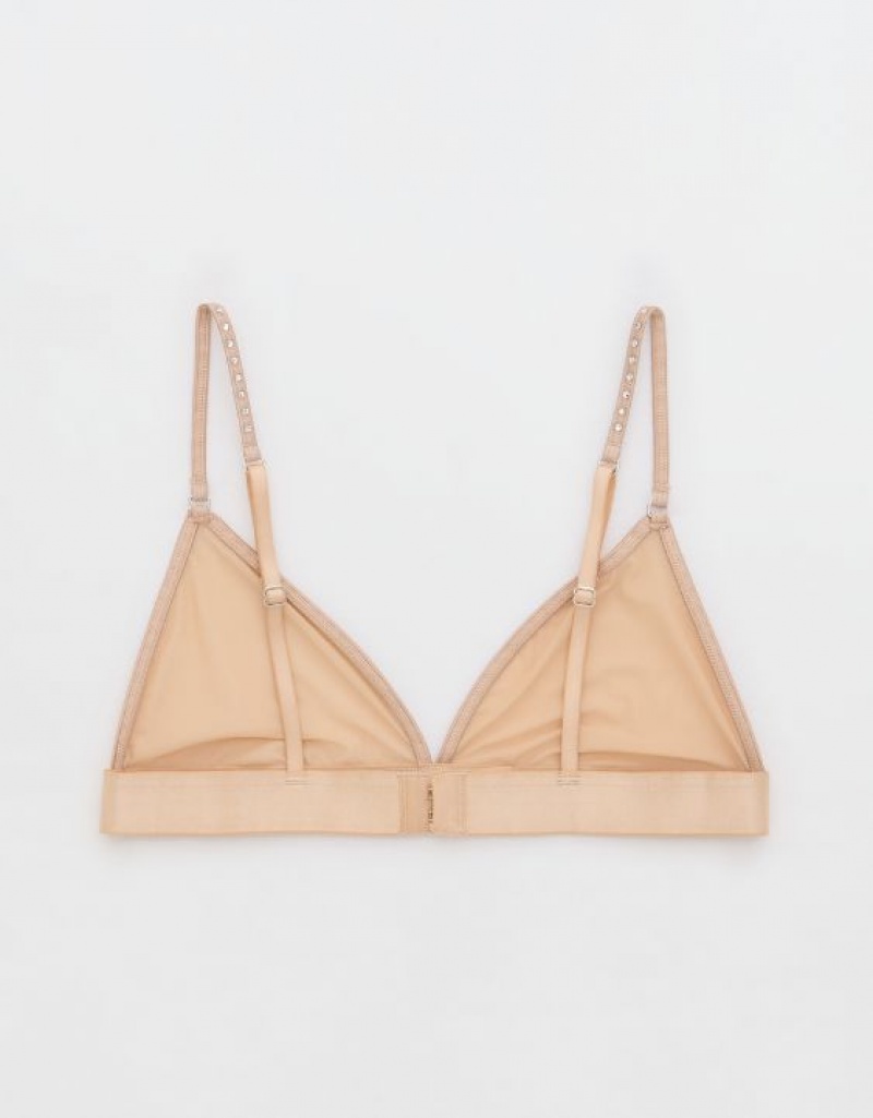 Aerie Show Off Mesh Embellishedlette Bras Beige | 2549IQVLB