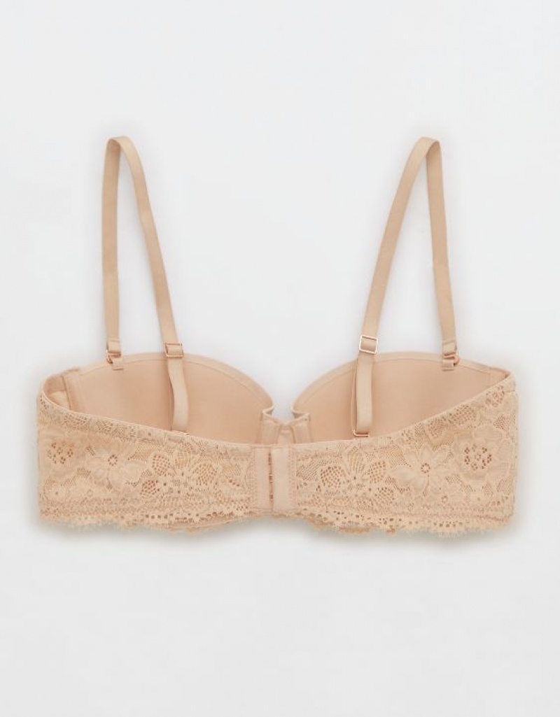 Aerie Show Off Strapless Push Up Bras Beige | 7615VTJQO