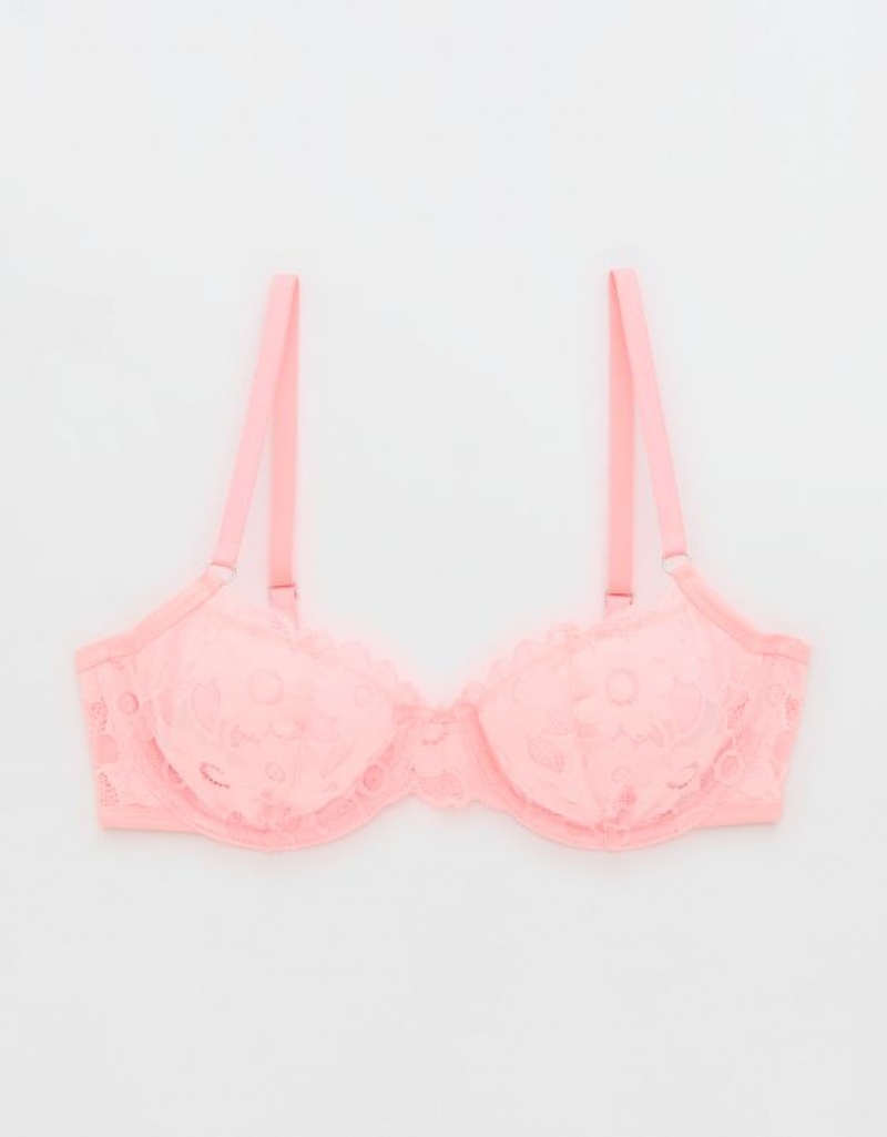 Aerie Show Off Unlined Real Lace Bras Pink | 6284XCRWB