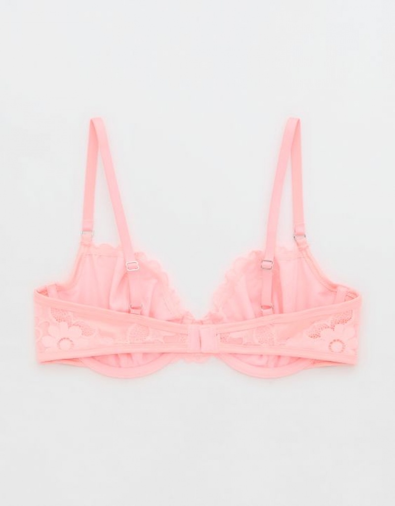 Aerie Show Off Unlined Real Lace Bras Pink | 6284XCRWB