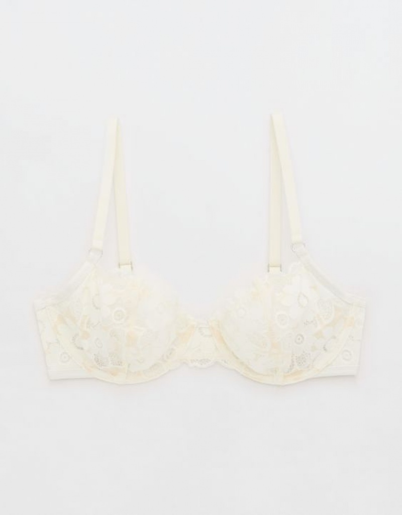 Aerie Show Off Unlined Real Lace Bras White | 1625DZOVR