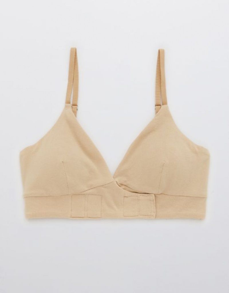 Aerie Slick Chicks Adaptive Lounge VELCRO®nd Fasteners Bras Beige | 9152BXGHN