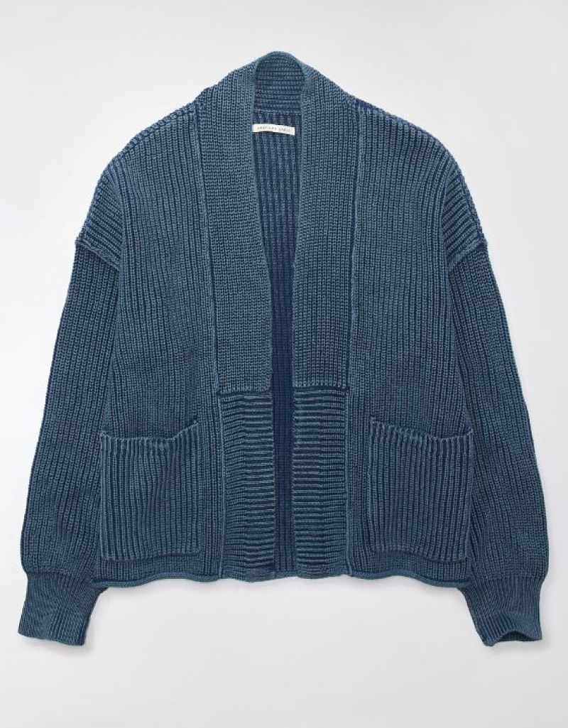 Aerie Slouchy Cardigan Blue | 5476DCWIO