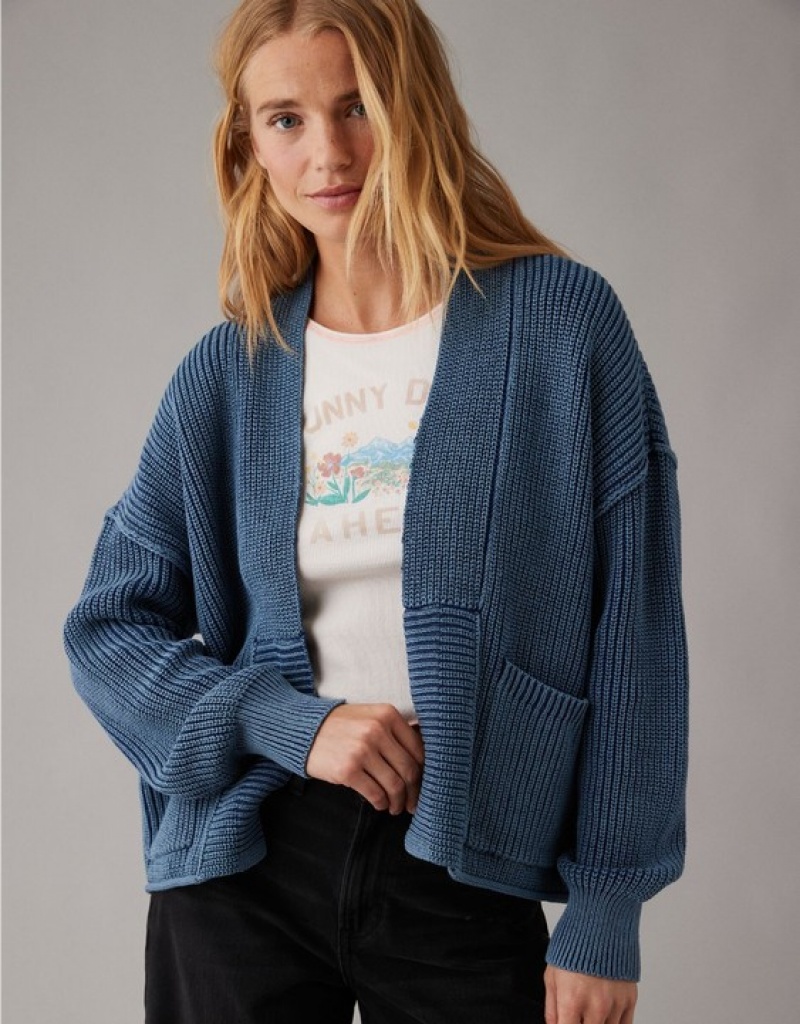 Aerie Slouchy Cardigan Blue | 5476DCWIO