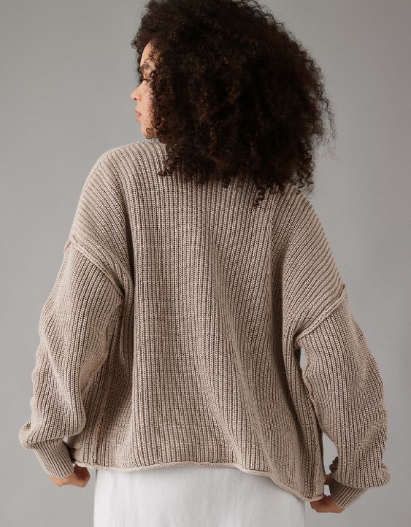 Aerie Slouchy Cardigan Brown | 1347ECFDM