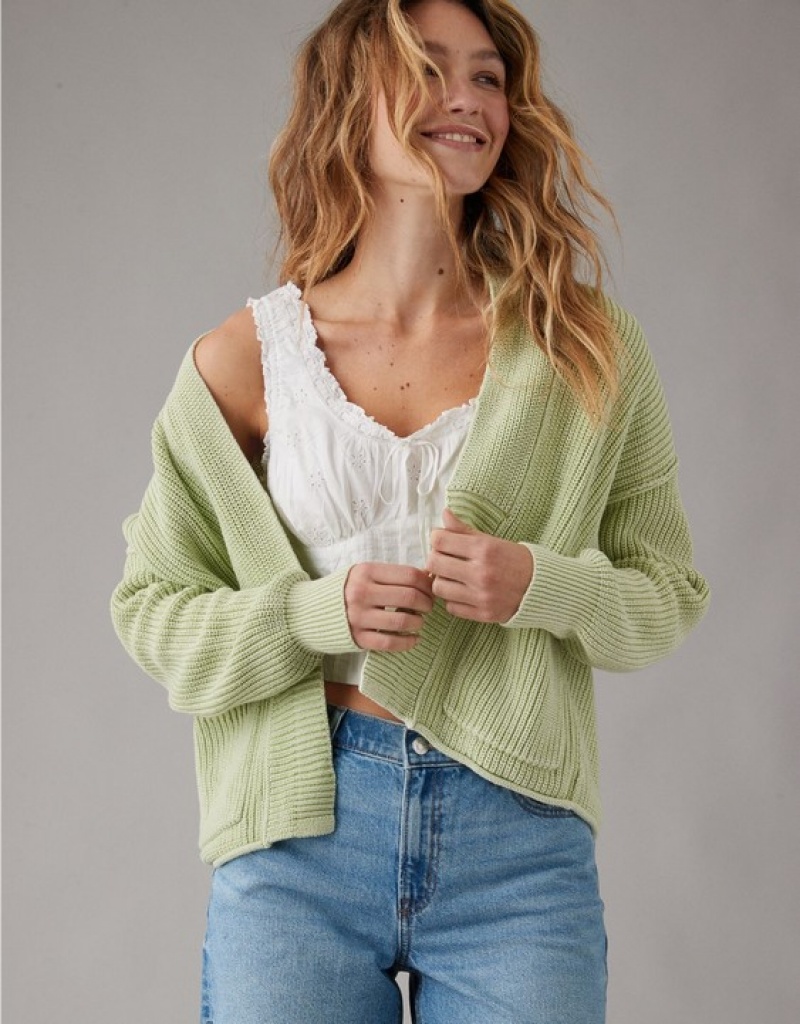 Aerie Slouchy Cardigan Green | 4260JWDUQ