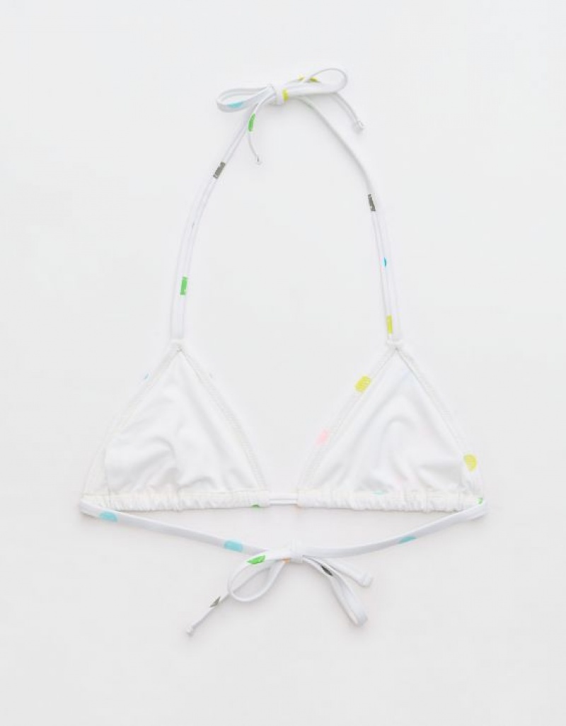 Aerie Smiley® String Triangle Bikini Top White | 6329SLFIO