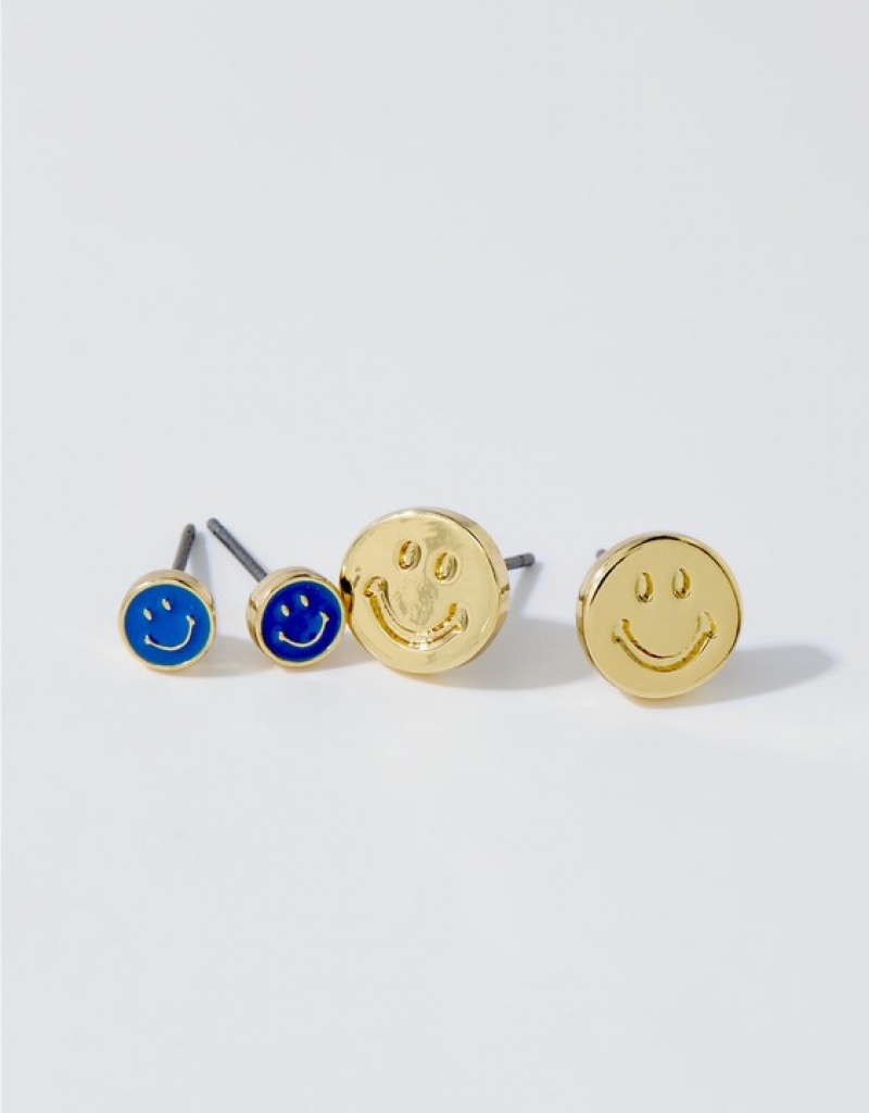 Aerie Smiley® Stud Earring Pack Jewelry Gold | 2604SBAQF