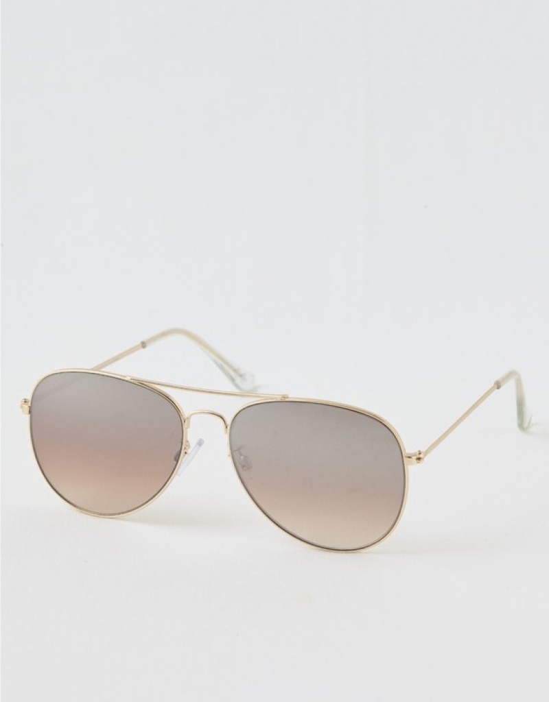 Aerie So Fly Sunglasses Gold | 1890UVXKS