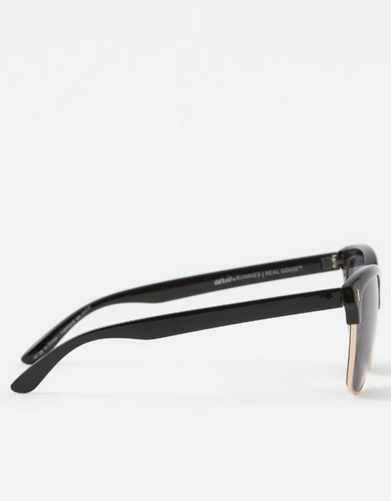 Aerie Squared Away Sunglasses Black | 7189OKUGB