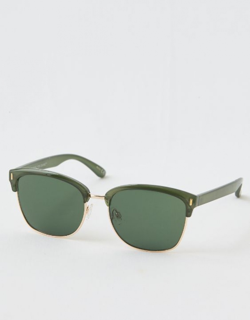 Aerie Squared Away Sunglasses Olive | 6415PWJYN