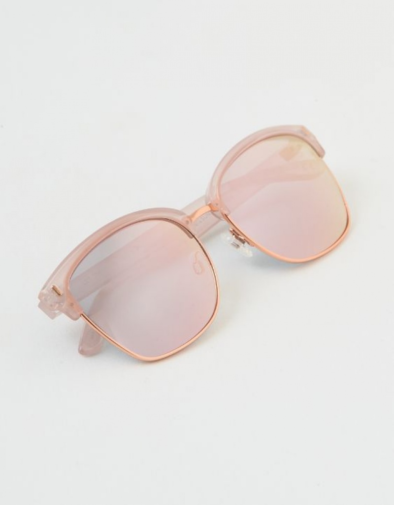 Aerie Squared Away Sunglasses Rose / Gold | 6142PXBHU