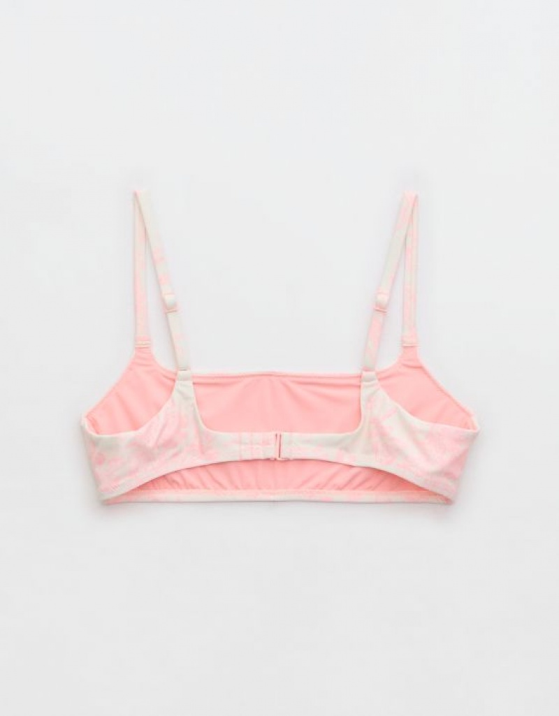 Aerie Straight Scoop Bikini Top Pink | 4521XMCHT