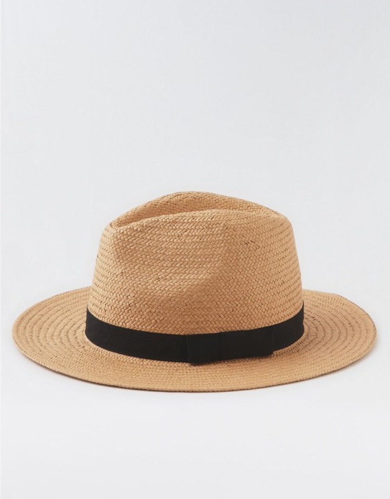 Aerie Straw Panama Hats Beige | 6429BNGSM