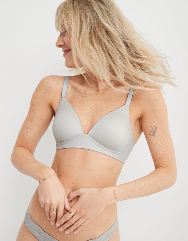 Aerie Sunnie Wireless Lightly Lined Bras Grey | 0917JOYQK