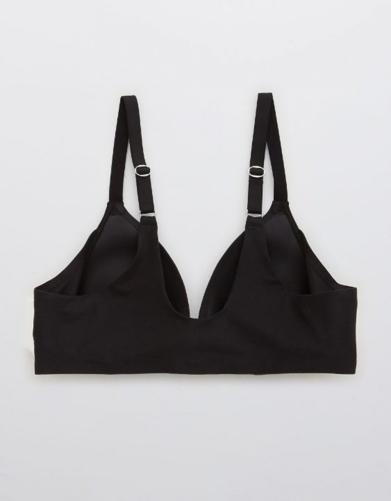 Aerie Sunnie Wireless Lightly Lined Bras Black | 0386PKQNE