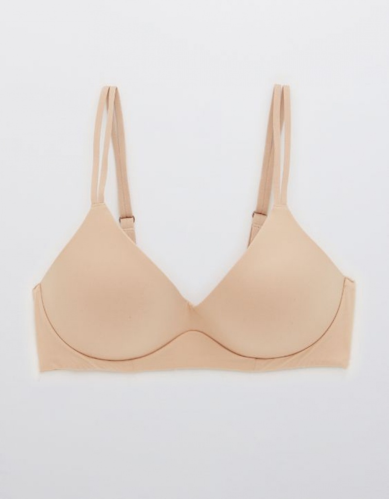 Aerie Sunnie Wireless Push Up Bras Beige | 2387ETDBX