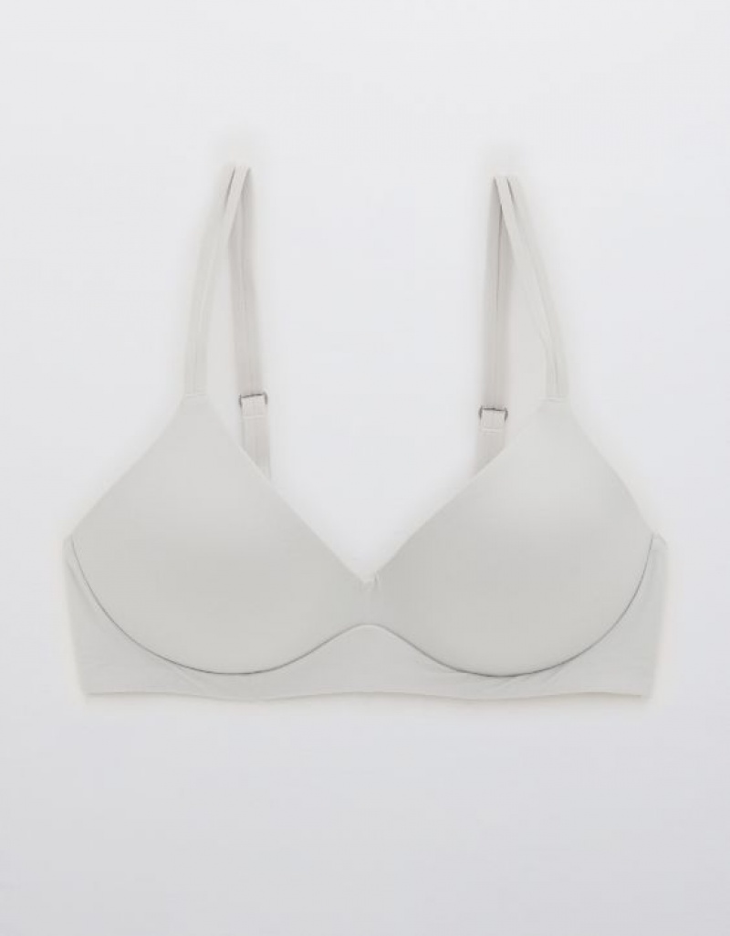 Aerie Sunnie Wireless Push Up Bras Grey | 3720THRYW