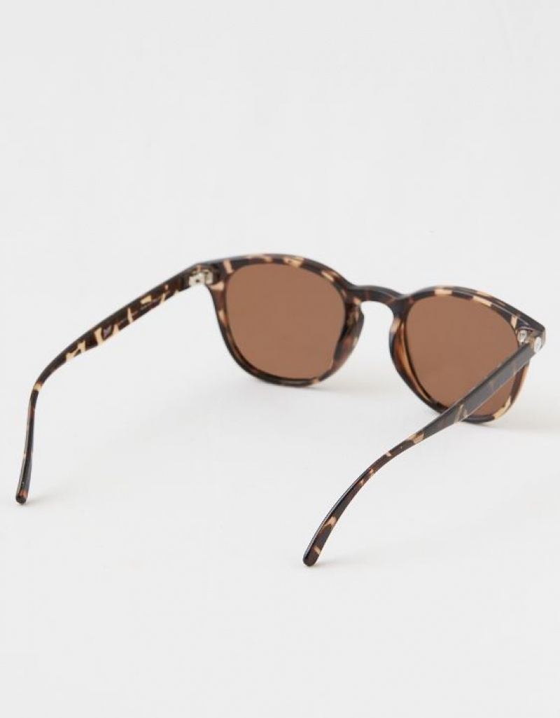 Aerie Sunski Yuba Tortoise Amber Sunglasses Brown | 0132QYHSU