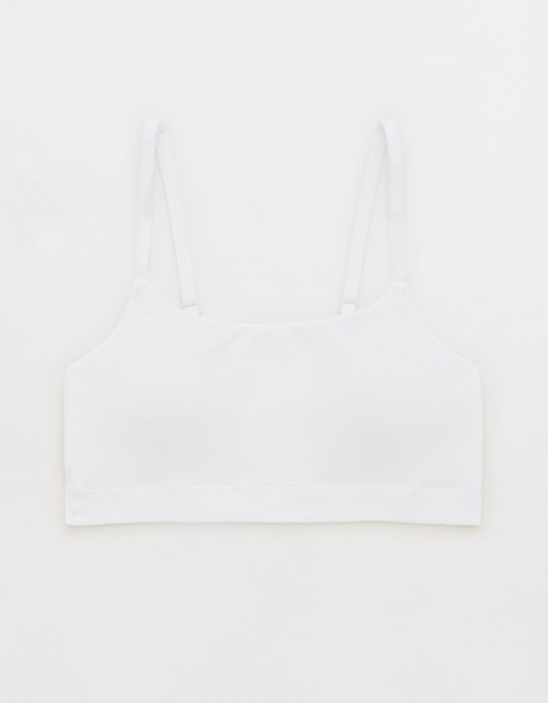 Aerie Superchill Seamless Scooplette Bras White | 2071ZBYDG