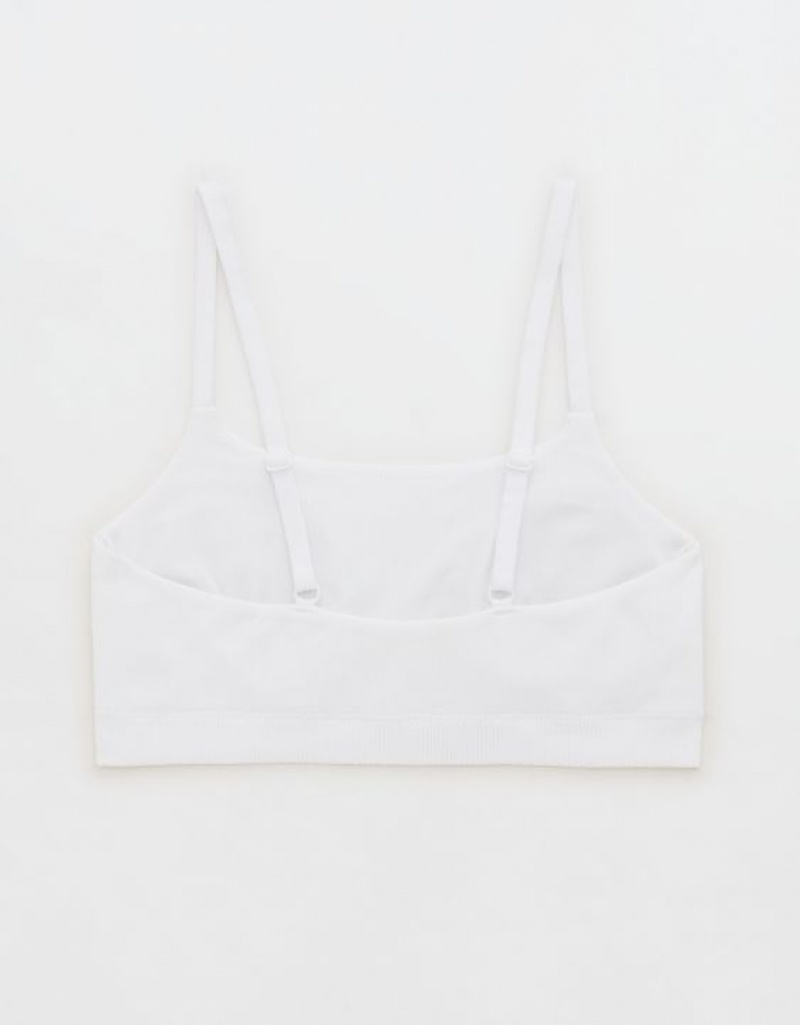 Aerie Superchill Seamless Scooplette Bras White | 2071ZBYDG