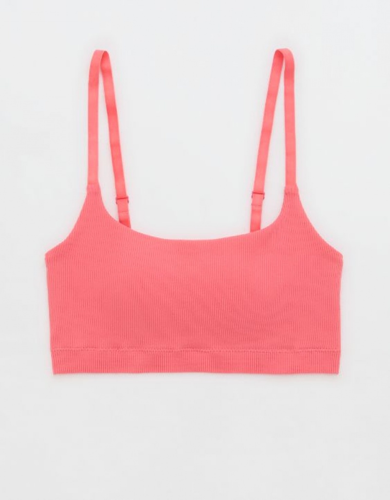 Aerie Superchill Seamless Scooplette Bras Coral | 2893NGDYR