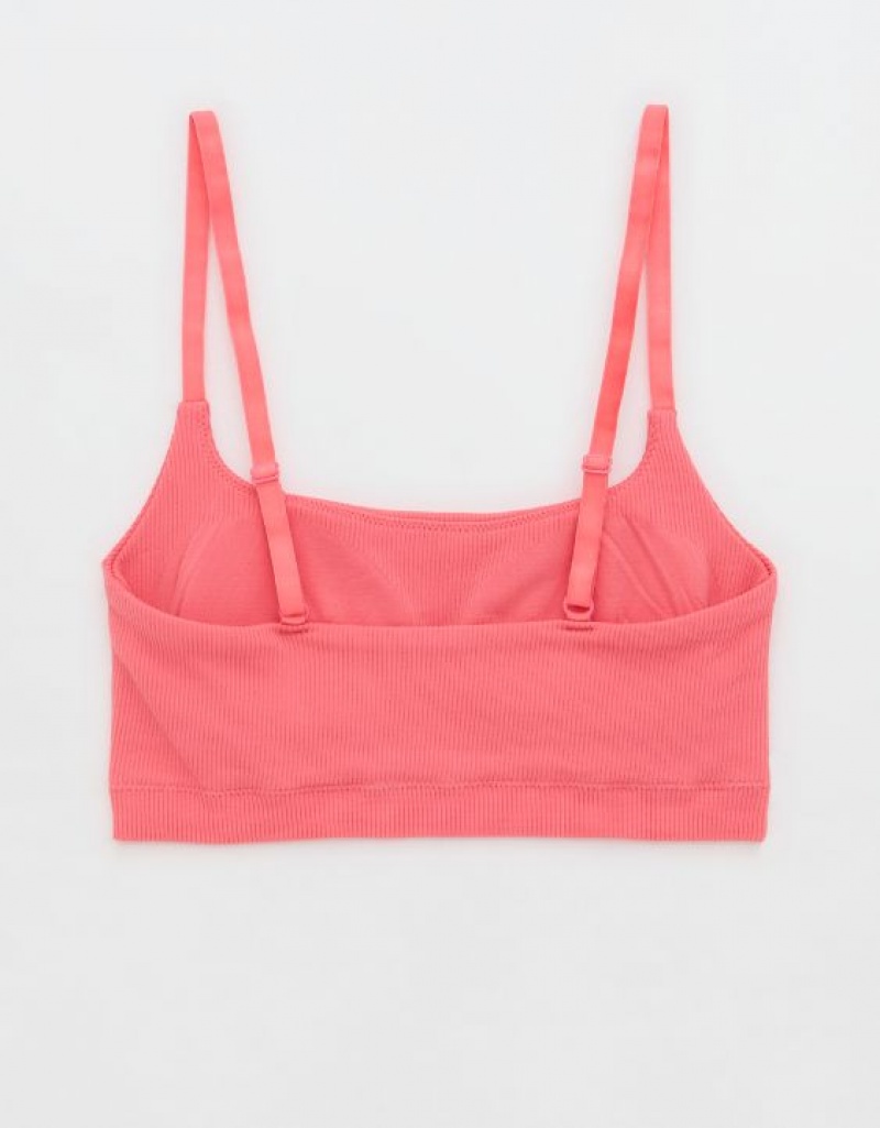 Aerie Superchill Seamless Scooplette Bras Coral | 2893NGDYR