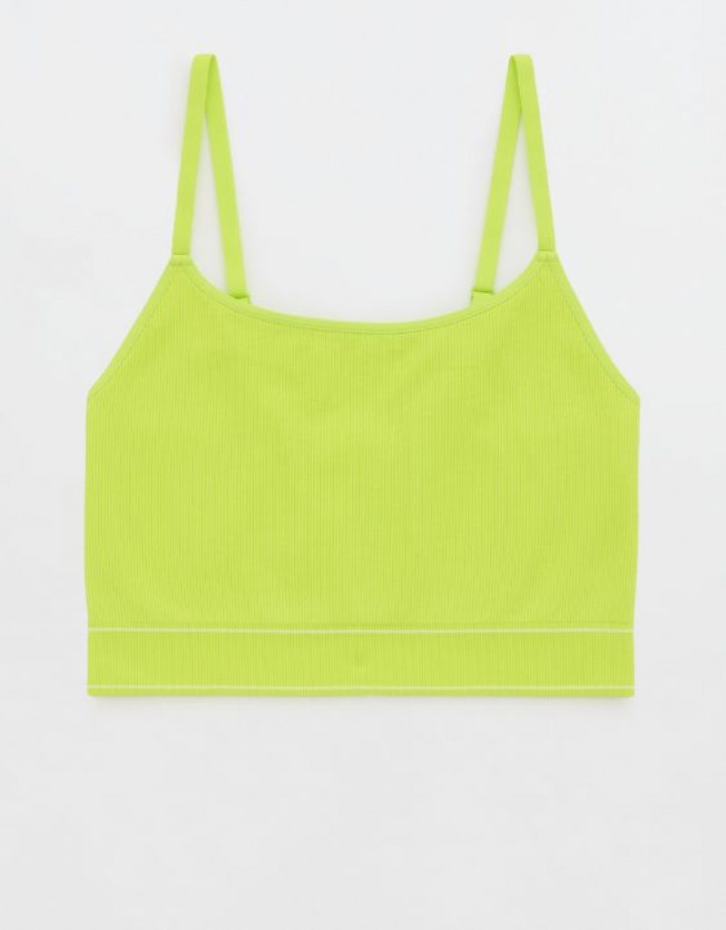 Aerie Superchill Seamless Top Bras Yellow | 1832WUMYE