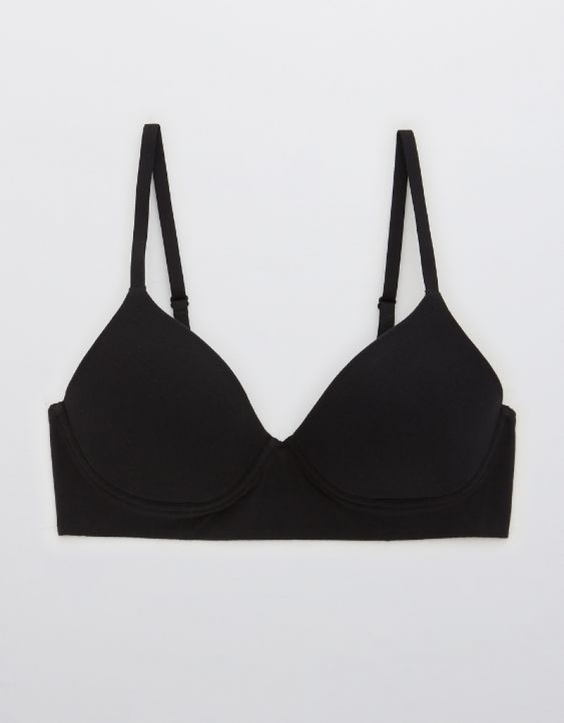 Aerie Superchill Wireless Lightly Lined Bras Black | 9180JCNXZ