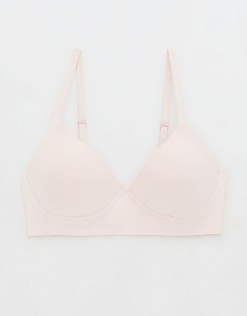 Aerie Superchill Wireless Lightly Lined Bras Pink | 6492QXJNS