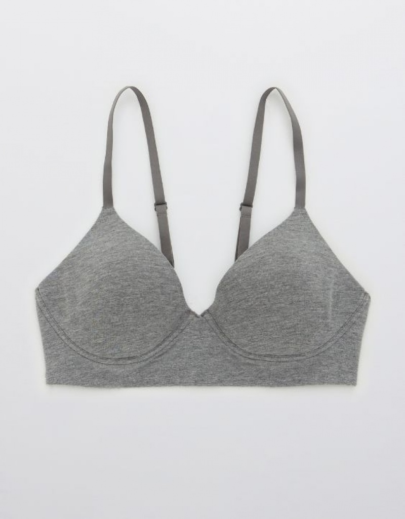 Aerie Superchill Wireless Lightly Lined Bras Dark Grey | 1376TBPFJ