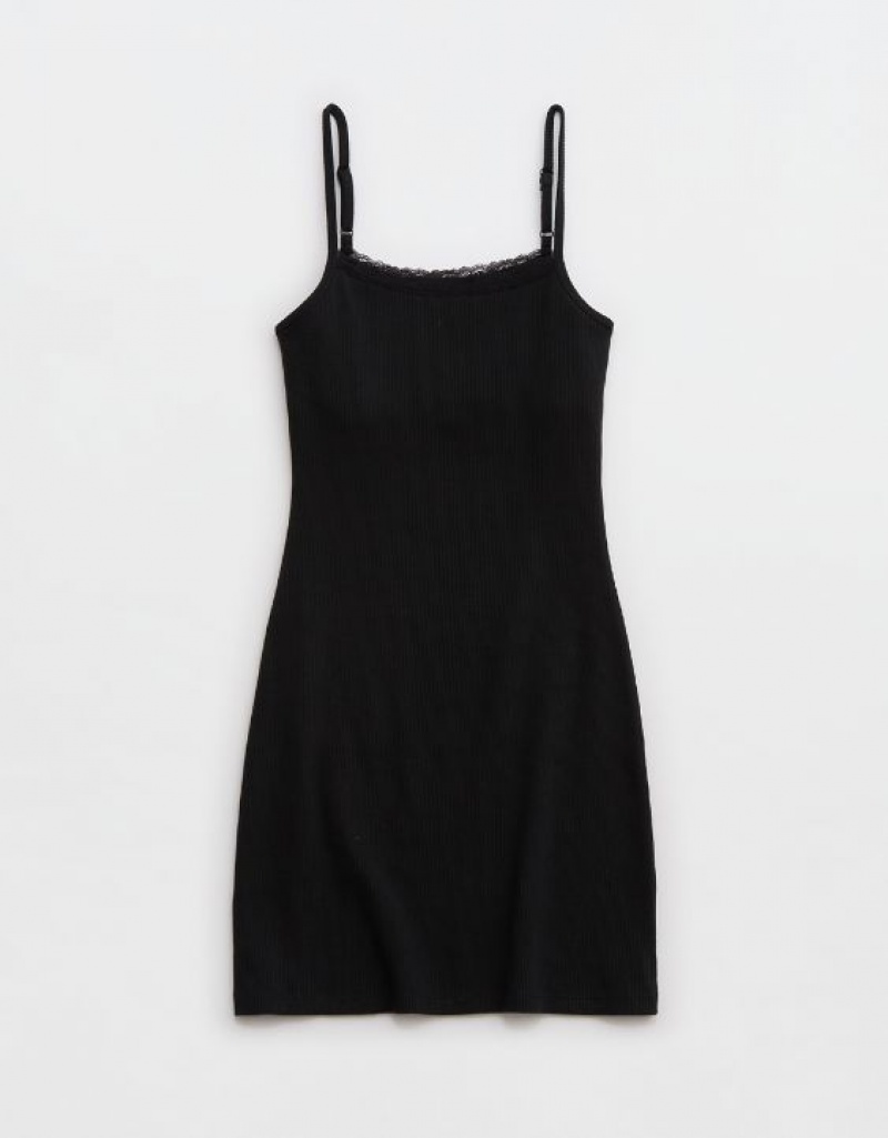 Aerie Tank Mini Dress Black | 4591AZFNW