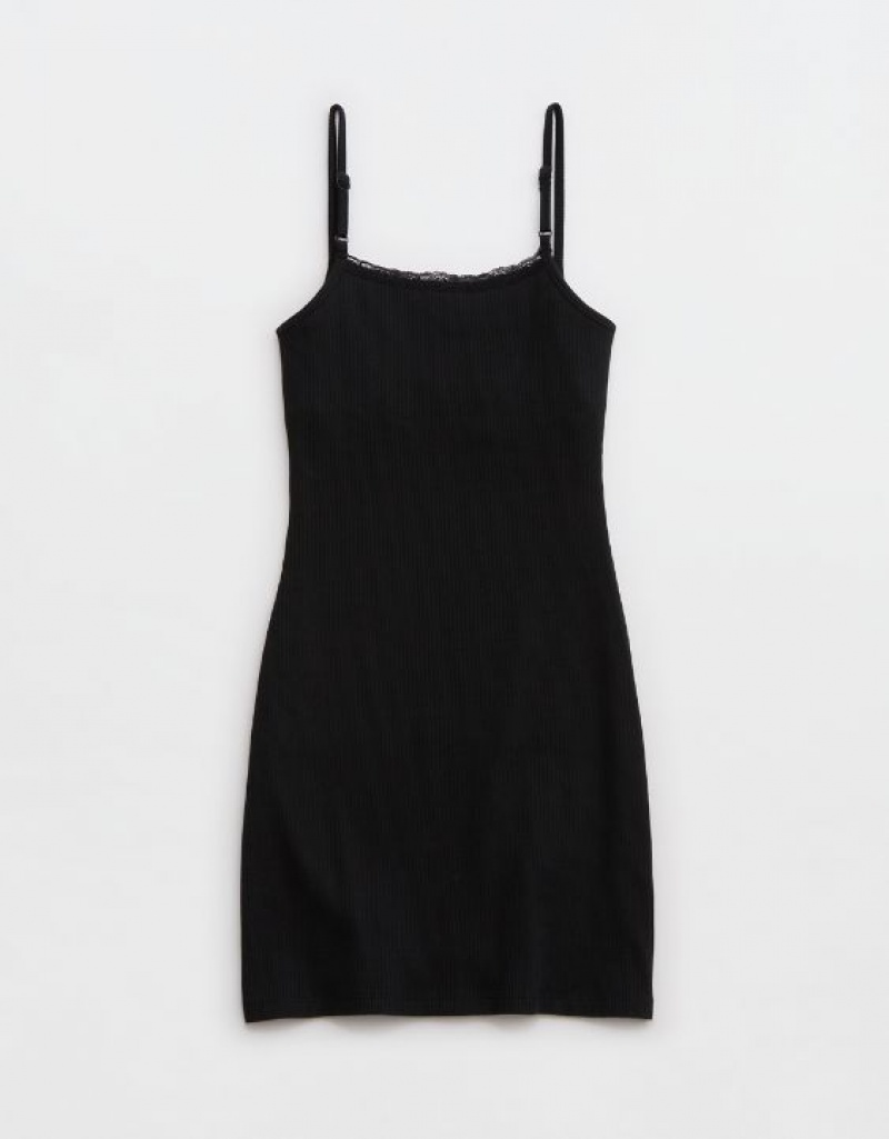 Aerie Tank Mini Dress Black | 4591AZFNW