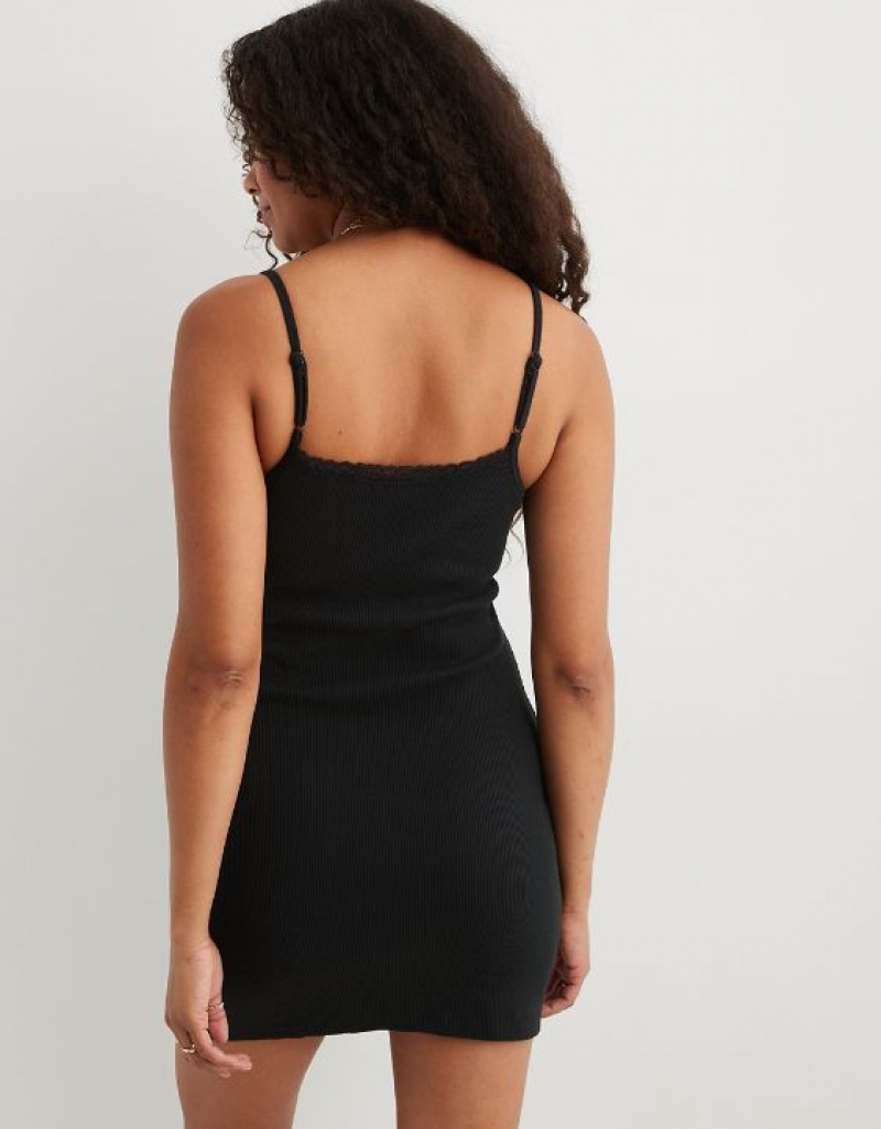 Aerie Tank Mini Dress Black | 4591AZFNW