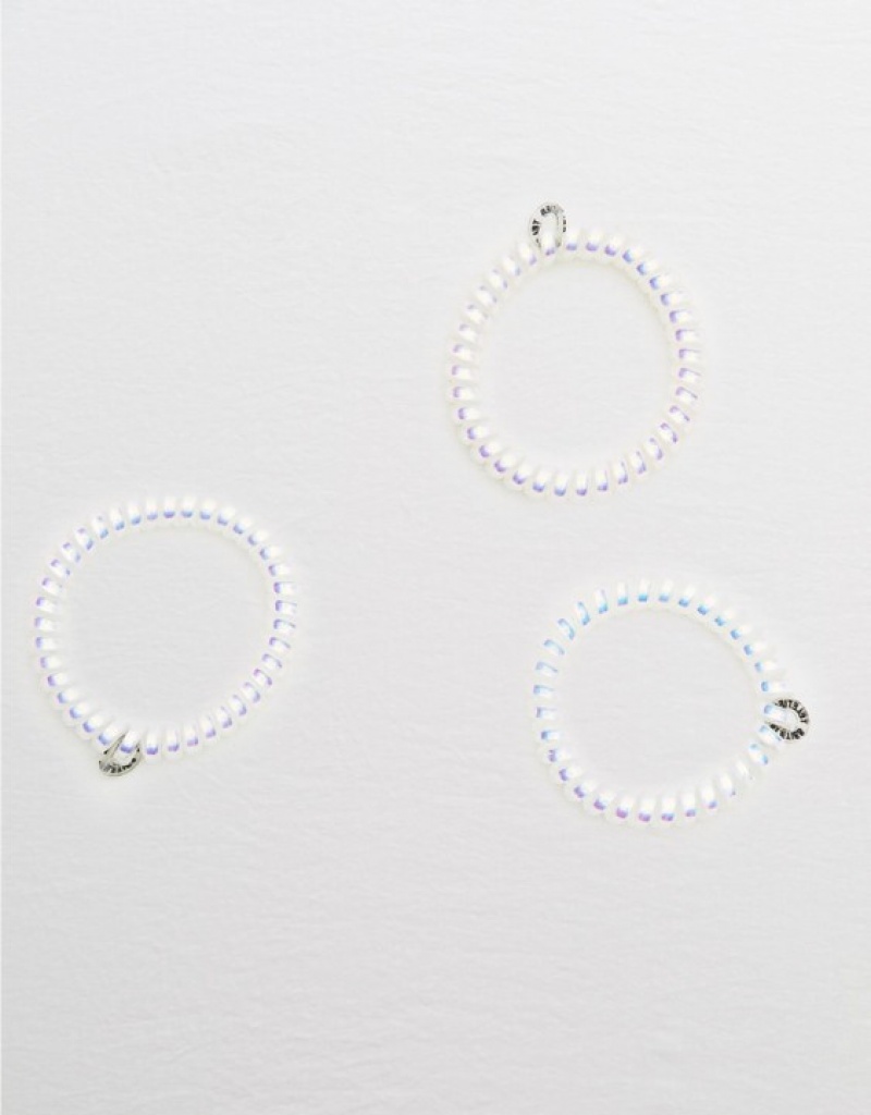 Aerie Teleties Small Hair Ties 3-Pack Hair Accessories White | 7106BDTWK